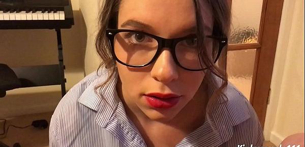  Geeky Employee 1 - Employee blackmailed into sucking dick - kinkycouple111